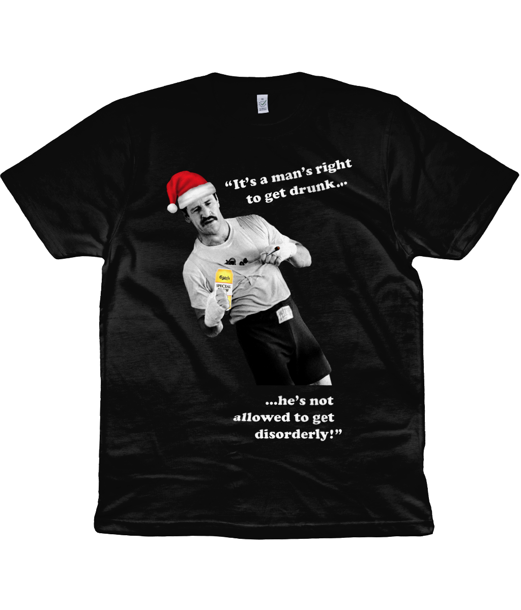 Paul Sykes - "It's a man's right to get drunk..." - Christmas - White Text