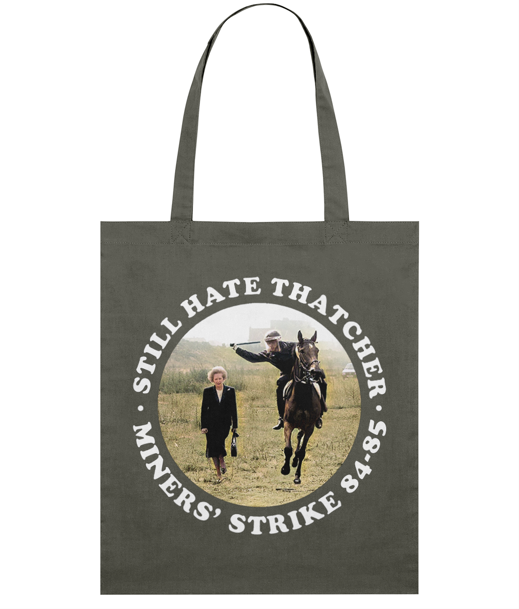Still Hate Thatcher - Roundel - White Text - Tote Bag