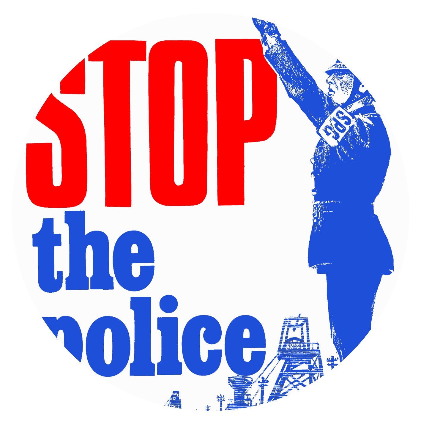 STOP the police STATE - 1984 - Tea Towel
