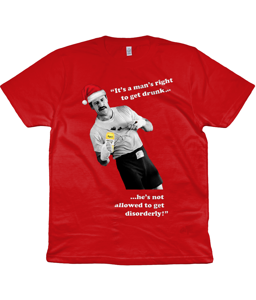 Paul Sykes - "It's a man's right to get drunk..." - Christmas - White Text