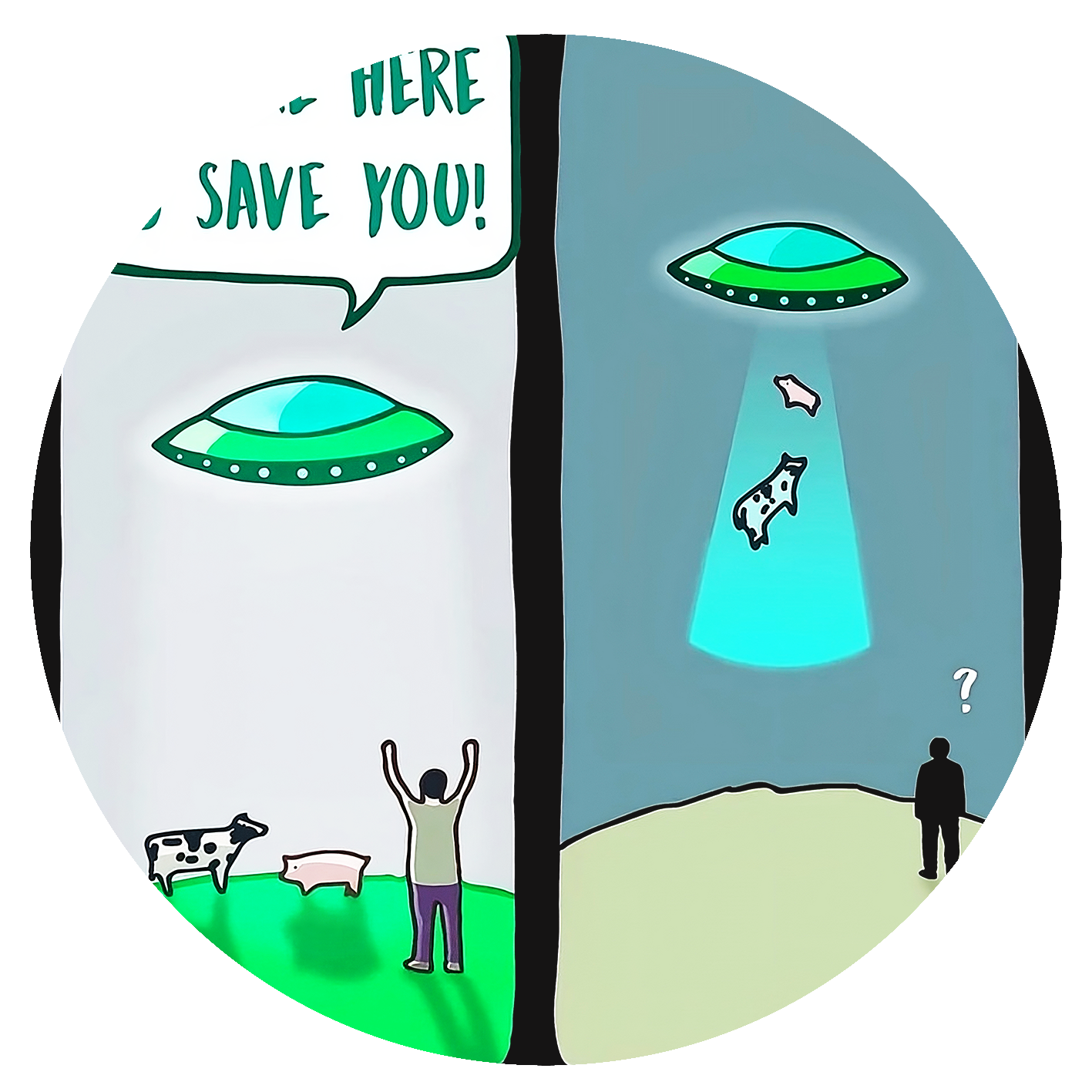 We Are Here To Save You! - Black
