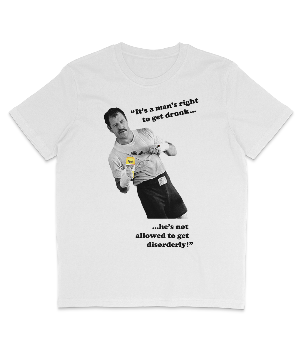 Paul Sykes - "It's a man's right to get drunk..." - Black Text