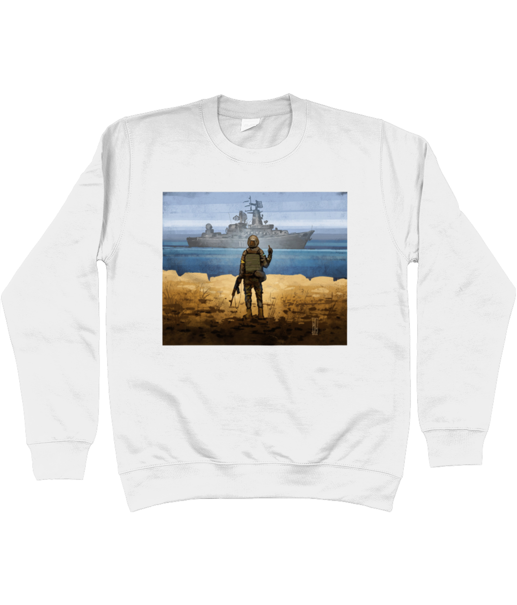 Russian Warship Go F**k Yourself - Ukrainian Stamp Art - Sweatshirt