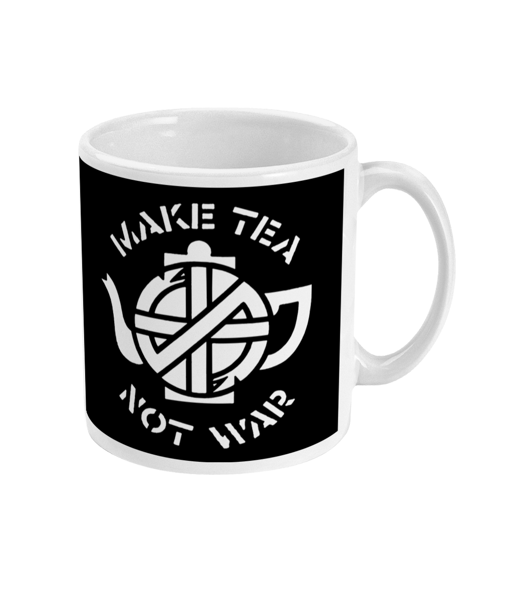 Make Tea Not War - White Text - Mug