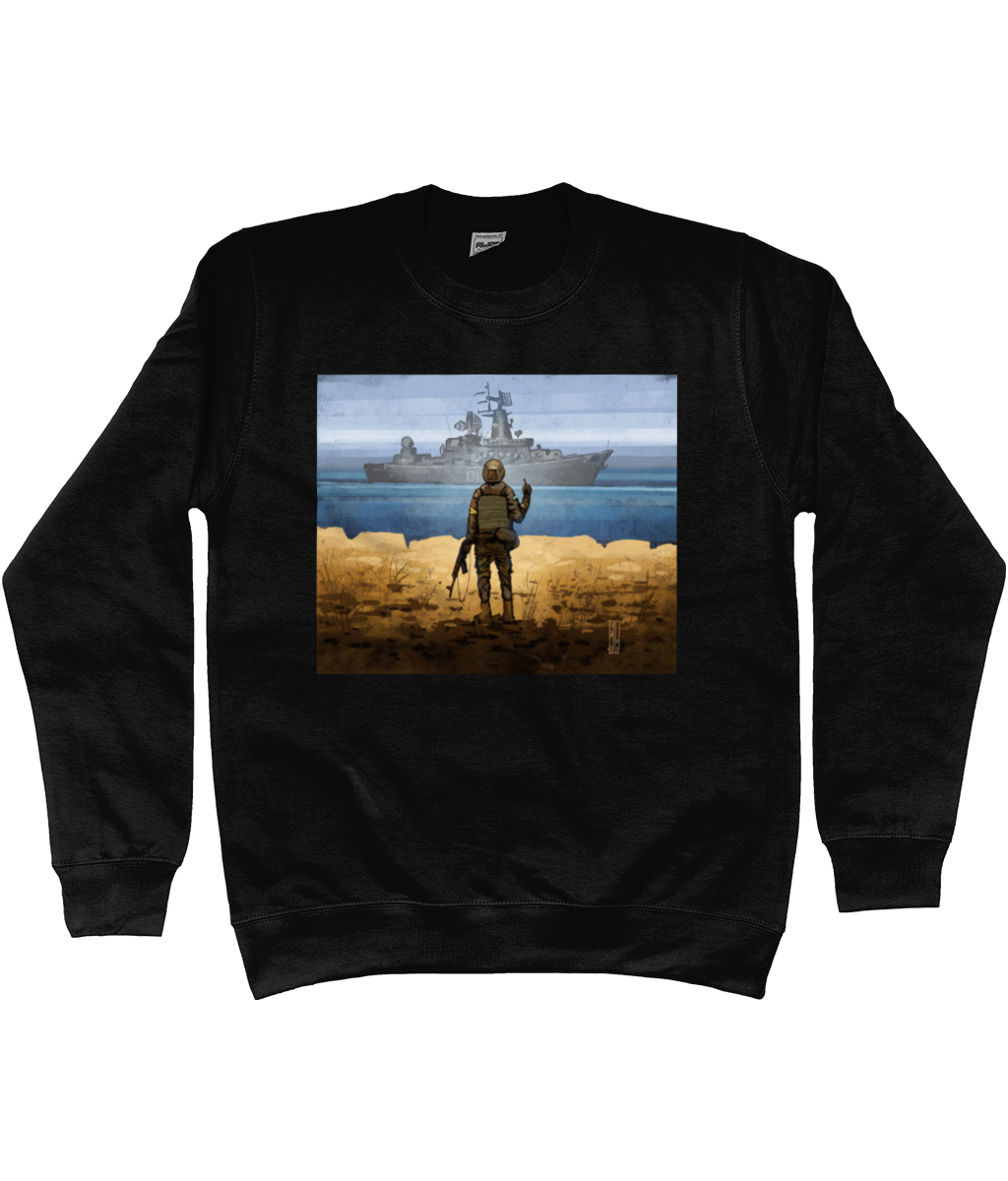 Russian Warship Go F**k Yourself - Ukrainian Stamp Art - Sweatshirt