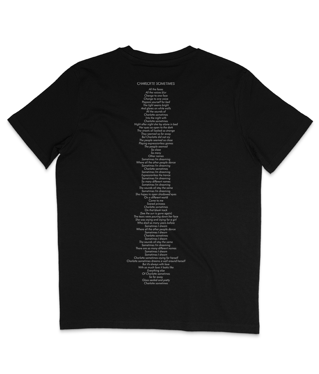 The Cure - Charlotte Sometimes - 1981 - Lyric Back Print - Black