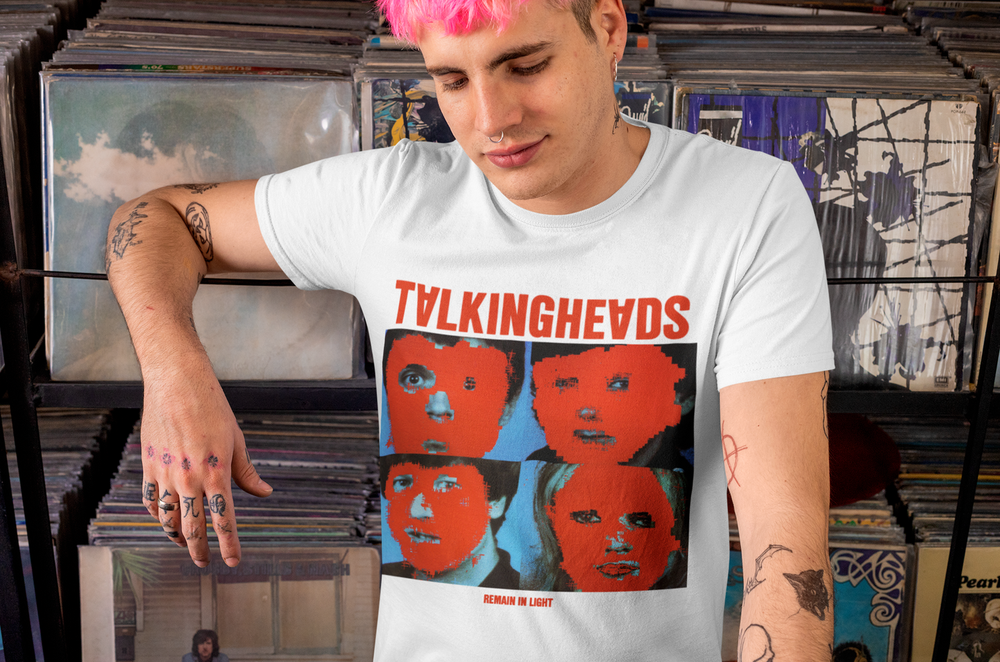 TALKING HEADS - Remain In Light - 1980 - Red Text