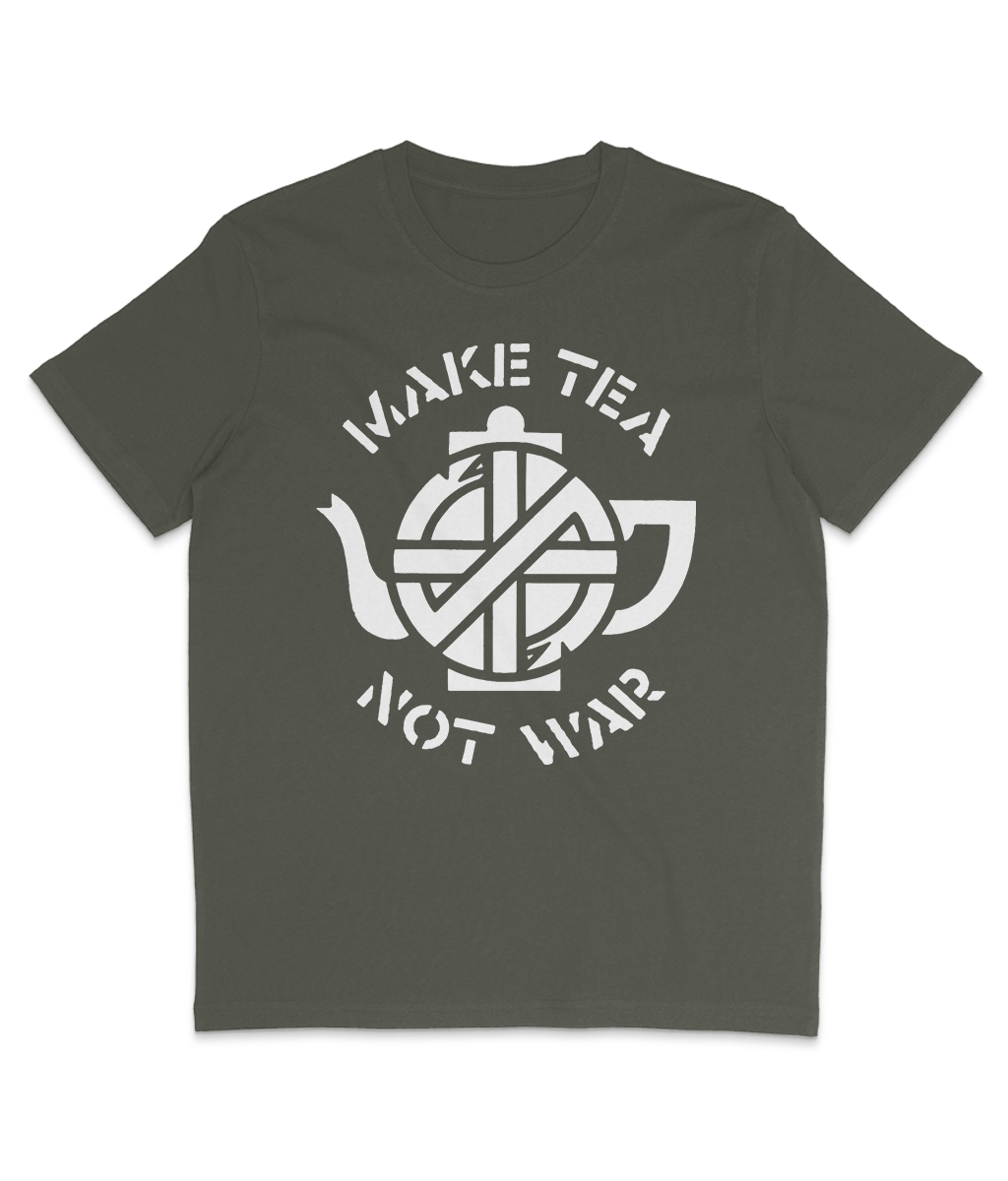Make Tea Not War - White Text