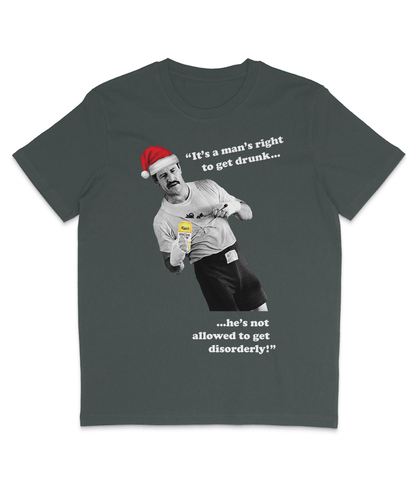Paul Sykes - "It's a man's right to get drunk..." - Christmas - White Text