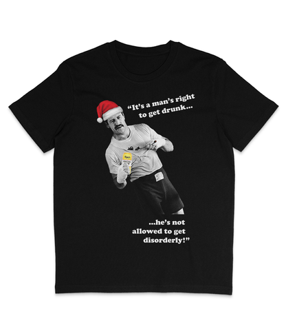 Paul Sykes - "It's a man's right to get drunk..." - Christmas - White Text