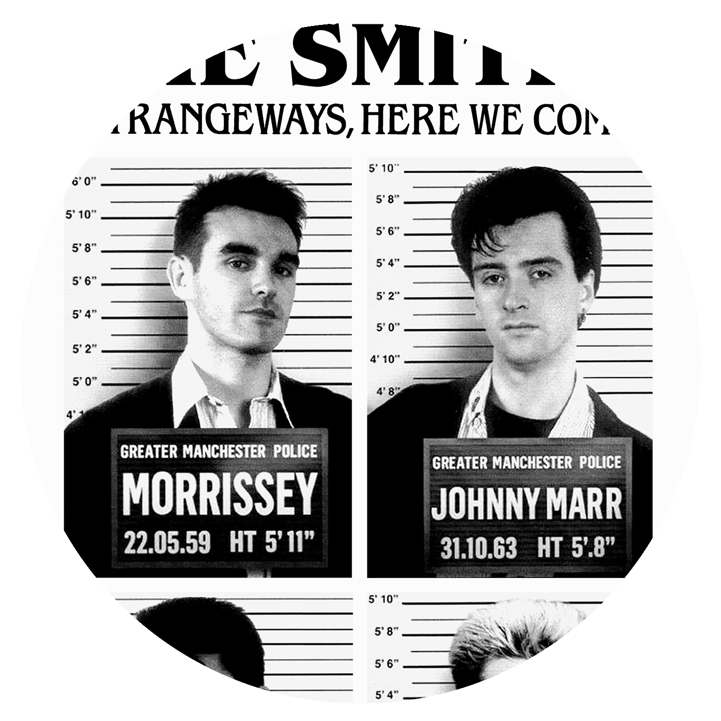 The Smiths - "Strangeways, Here We Come” - Mug Shots - Black & White