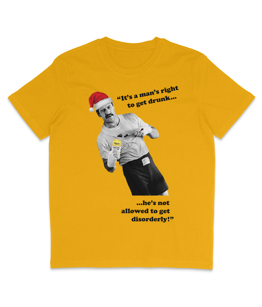 Paul Sykes - "It's a man's right to get drunk..." - Christmas - Black Text