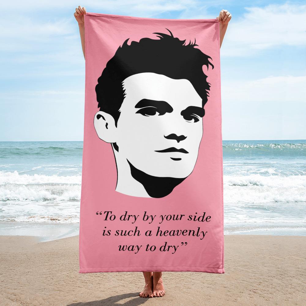 The Smiths - "To dry by your side is such a heavenly way to dry" - Pink - Beach Towel