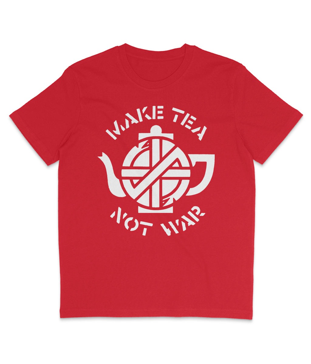 CRASS - Make Tea Not War - White Text