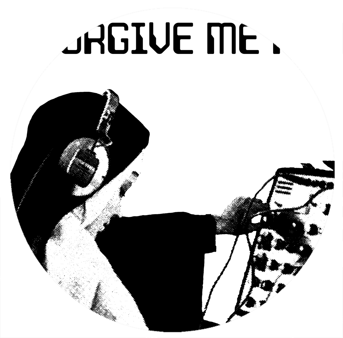 Forgive Me Father For I Have Synthed - Halftone Black & White